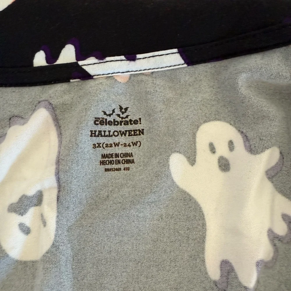 Ghost Print Women's Pajama Shorts Set Halloween - Picture 3 of 3